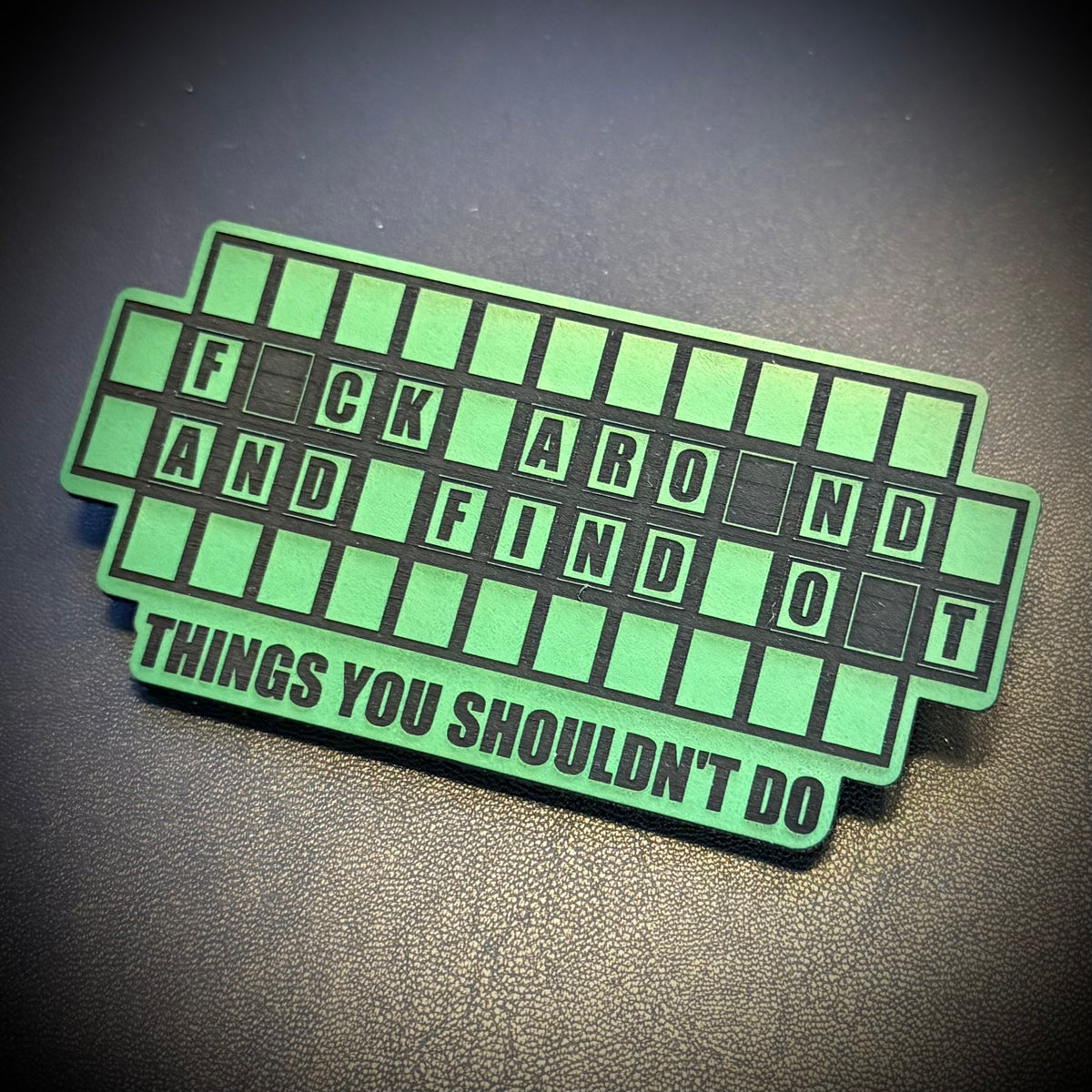 FAFO Game Show synthetic laser-engraved patch, color variant image.