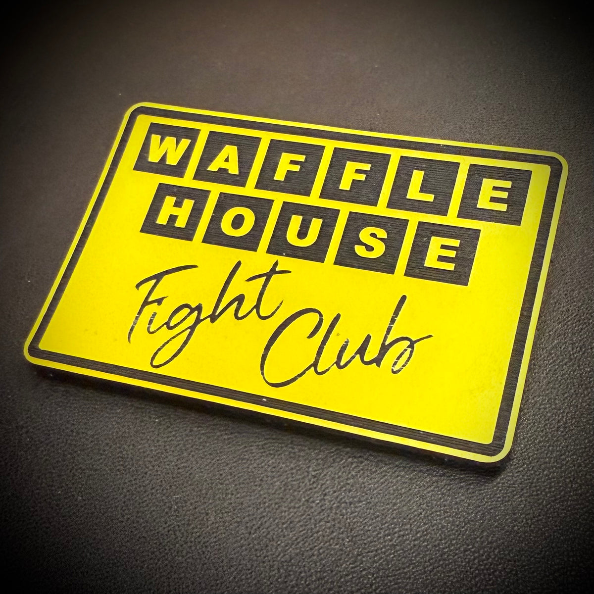 Waffle House Fight Club Synthetic synthetic laser-engraved patch, color variant image.