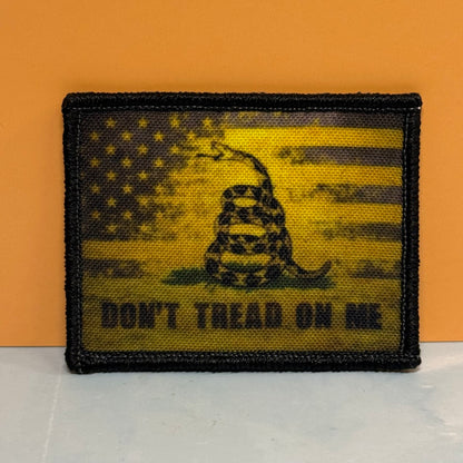 Don't Tread On Me American Flag Printed Morale Patch, 2.5x3" | VELCRO® Brand Hook Backing