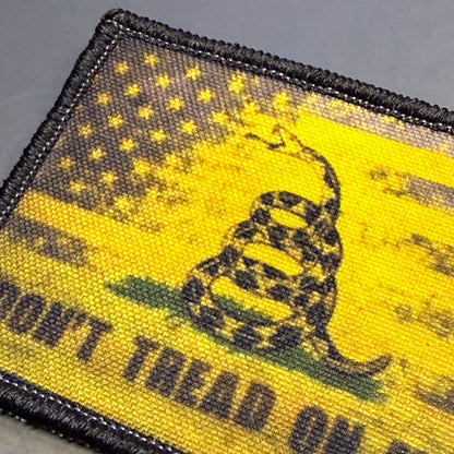 Don't Tread On Me American Flag Printed Morale Patch, 2.5x3" | VELCRO® Brand Hook Backing
