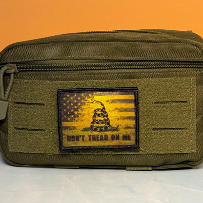 Don't Tread On Me American Flag Printed Morale Patch, 2.5x3" | VELCRO® Brand Hook Backing