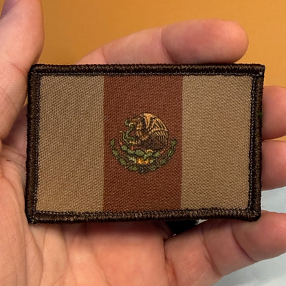 Mexico national flag 2x3-inch flag patch with embroidered border and VELCRO Brand hook backing