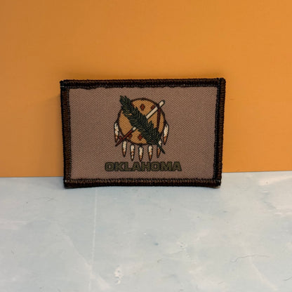 Oklahoma state flag flag morale patch for gear or patch display, detail product photo