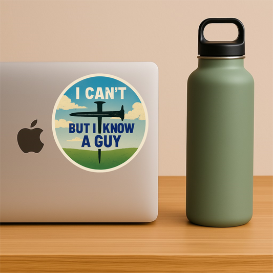 I Can’t But I Know A Guy Sticker – Religious Vinyl Decal, Faith & Waterproof