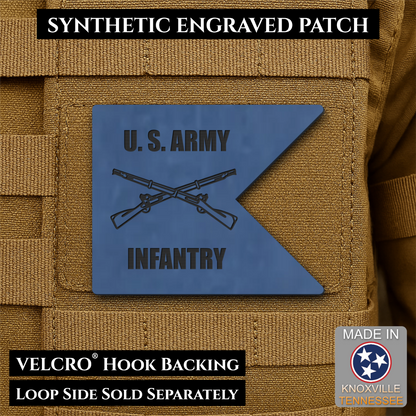 Army Infantry Guidon Flag Morale Patch, 2.4x3" | Made in USA | VELCRO® Brand Hook Backing