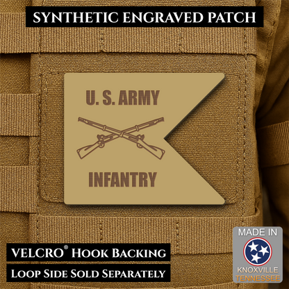 Army Infantry Guidon Flag Morale Patch, 2.4x3" | Made in USA | VELCRO® Brand Hook Backing