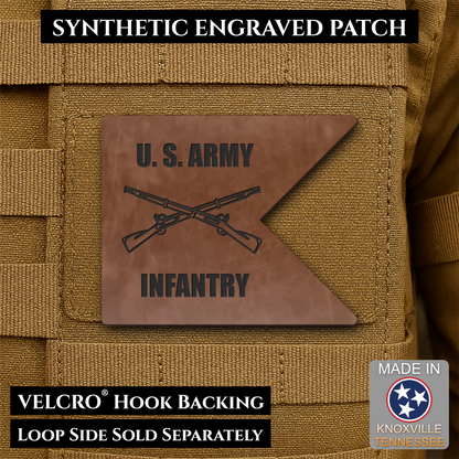 Army Infantry Guidon Flag Morale Patch, 2.4x3" | Made in USA | VELCRO® Brand Hook Backing