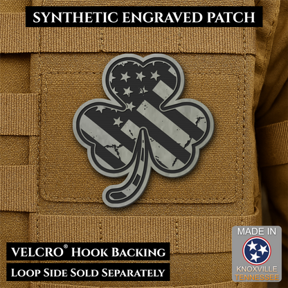 Irish American, Shamrock Morale Patch, 2.8x3" | Made in USA | VELCRO® Brand Hook Backing
