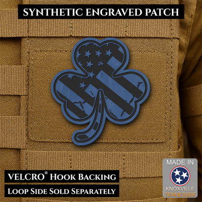 Irish American, Shamrock Morale Patch, 2.8x3" | Made in USA | VELCRO® Brand Hook Backing