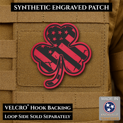 Irish American, Shamrock Morale Patch, 2.8x3" | Made in USA | VELCRO® Brand Hook Backing