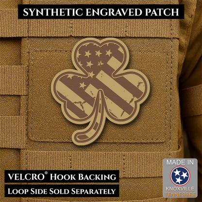 Irish American, Shamrock Morale Patch, 2.8x3" | Made in USA | VELCRO® Brand Hook Backing