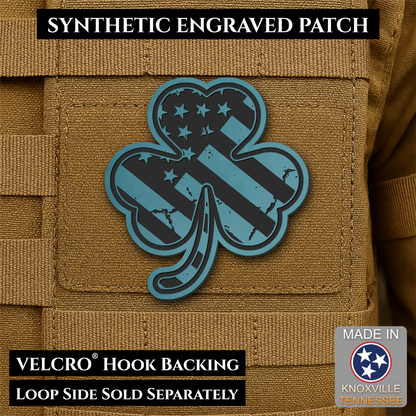 Irish American, Shamrock Morale Patch, 2.8x3" | Made in USA | VELCRO® Brand Hook Backing