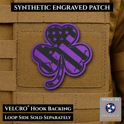 Irish American, Shamrock Morale Patch, 2.8x3" | Made in USA | VELCRO® Brand Hook Backing