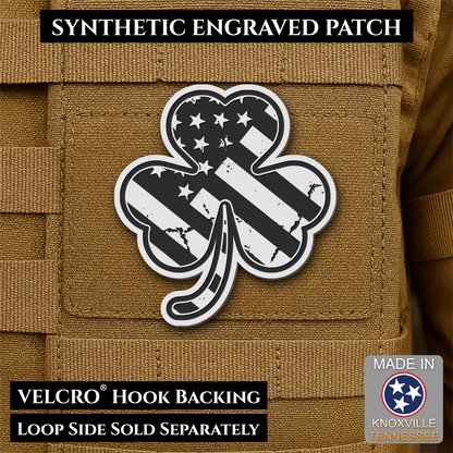 Irish American, Shamrock Morale Patch, 2.8x3" | Made in USA | VELCRO® Brand Hook Backing