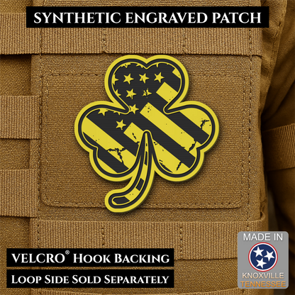 Irish American, Shamrock Morale Patch, 2.8x3" | Made in USA | VELCRO® Brand Hook Backing