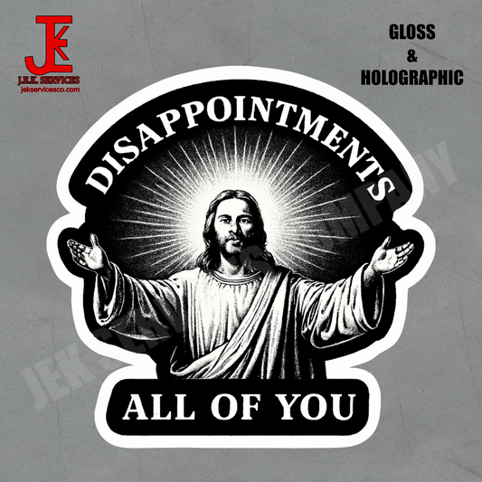 Disappointed Jesus Vinyl Sticker