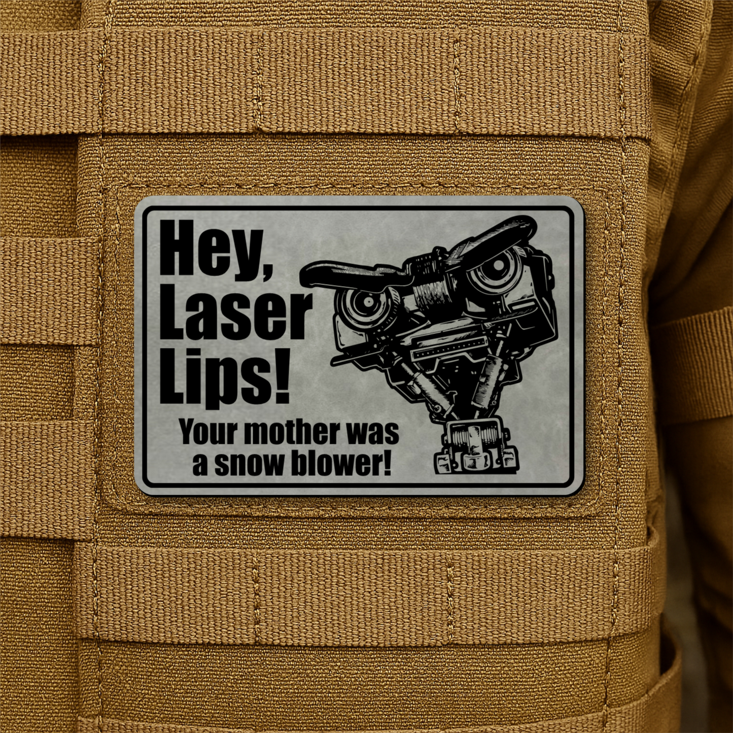 Hey Laser Lips Morale Patch 2"x3" Hook & Loop | Made in USA