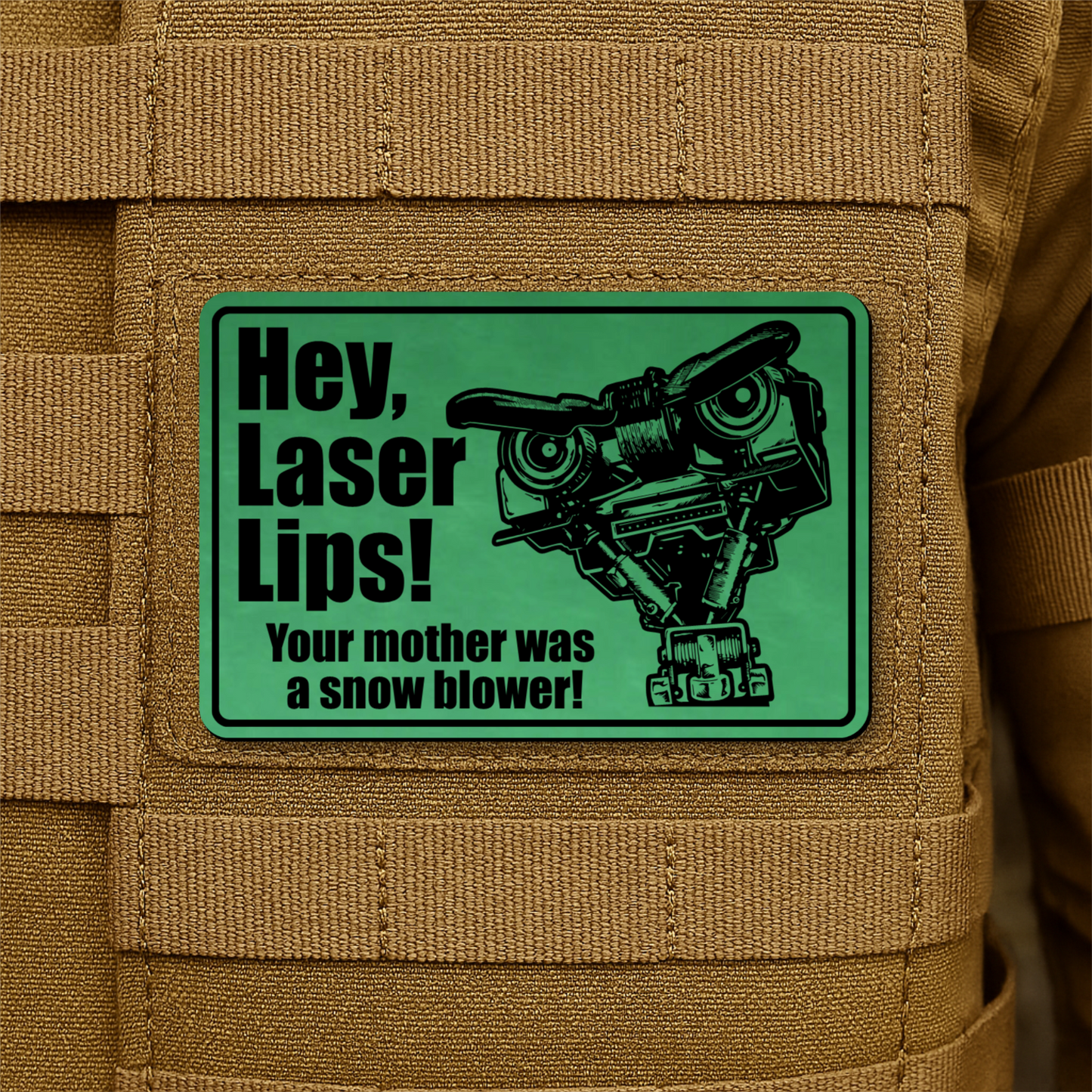 Hey Laser Lips Morale Patch 2"x3" Hook & Loop | Made in USA