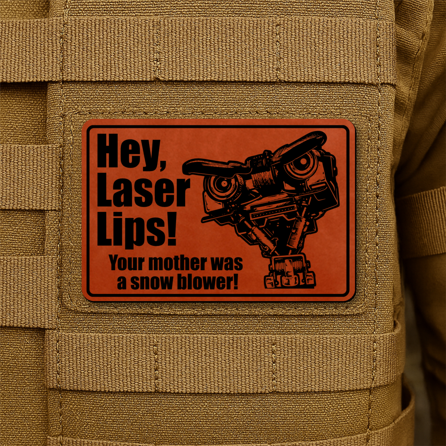 Hey Laser Lips Morale Patch 2"x3" Hook & Loop | Made in USA