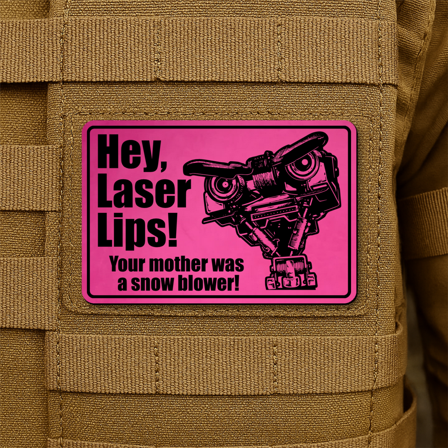 Hey Laser Lips Morale Patch 2"x3" Hook & Loop | Made in USA