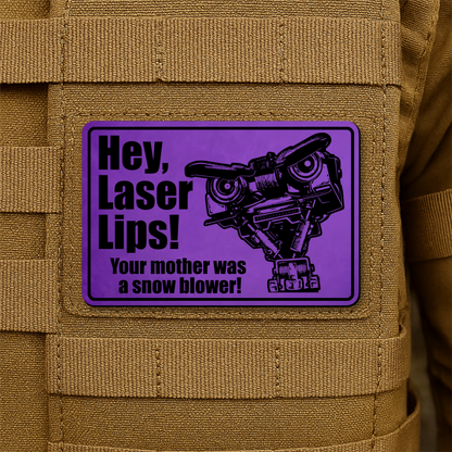 Hey Laser Lips Morale Patch 2"x3" Hook & Loop | Made in USA
