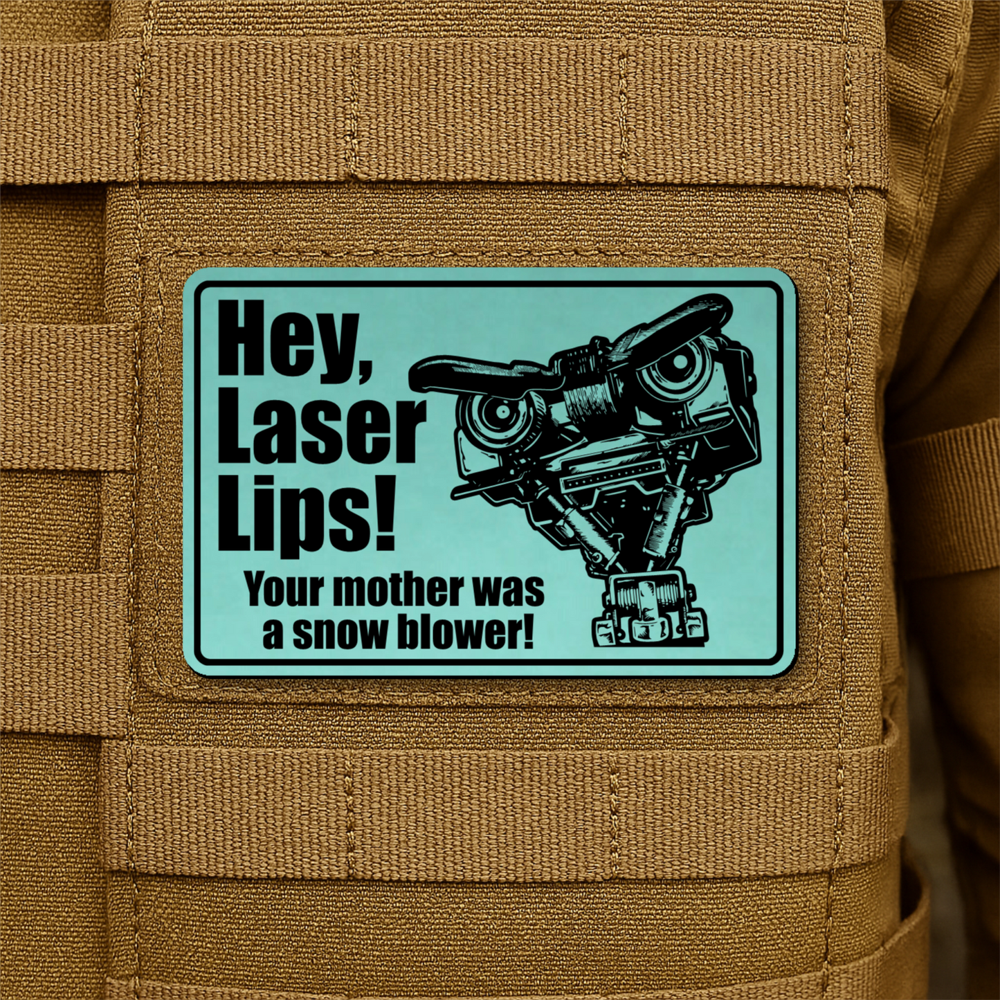 Hey Laser Lips Morale Patch 2"x3" Hook & Loop | Made in USA