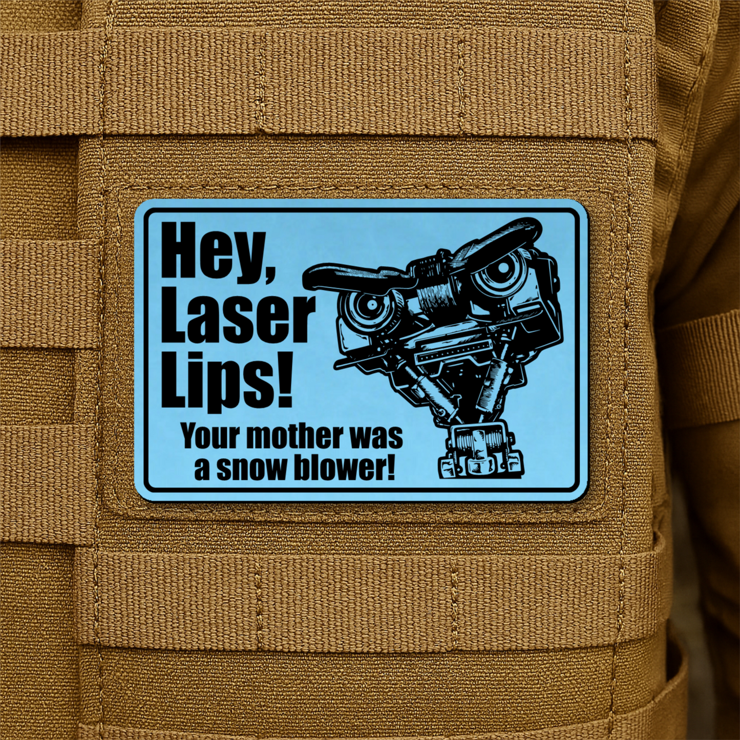 Hey Laser Lips Morale Patch 2"x3" Hook & Loop | Made in USA