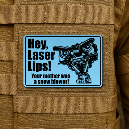 Hey Laser Lips Morale Patch 2"x3" Hook & Loop | Made in USA