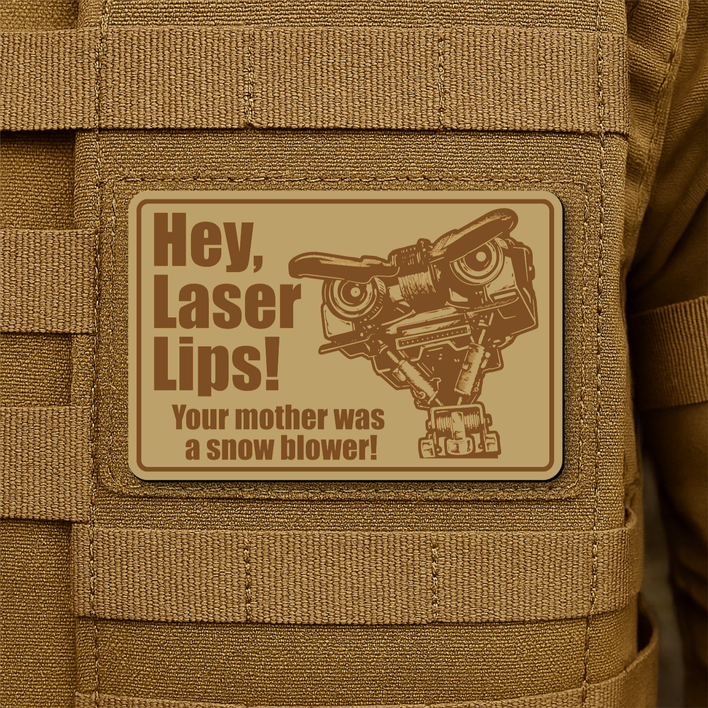Hey Laser Lips Morale Patch 2"x3" Hook & Loop | Made in USA