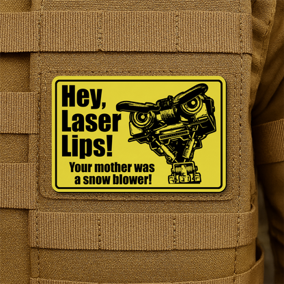 Hey Laser Lips Morale Patch 2"x3" Hook & Loop | Made in USA