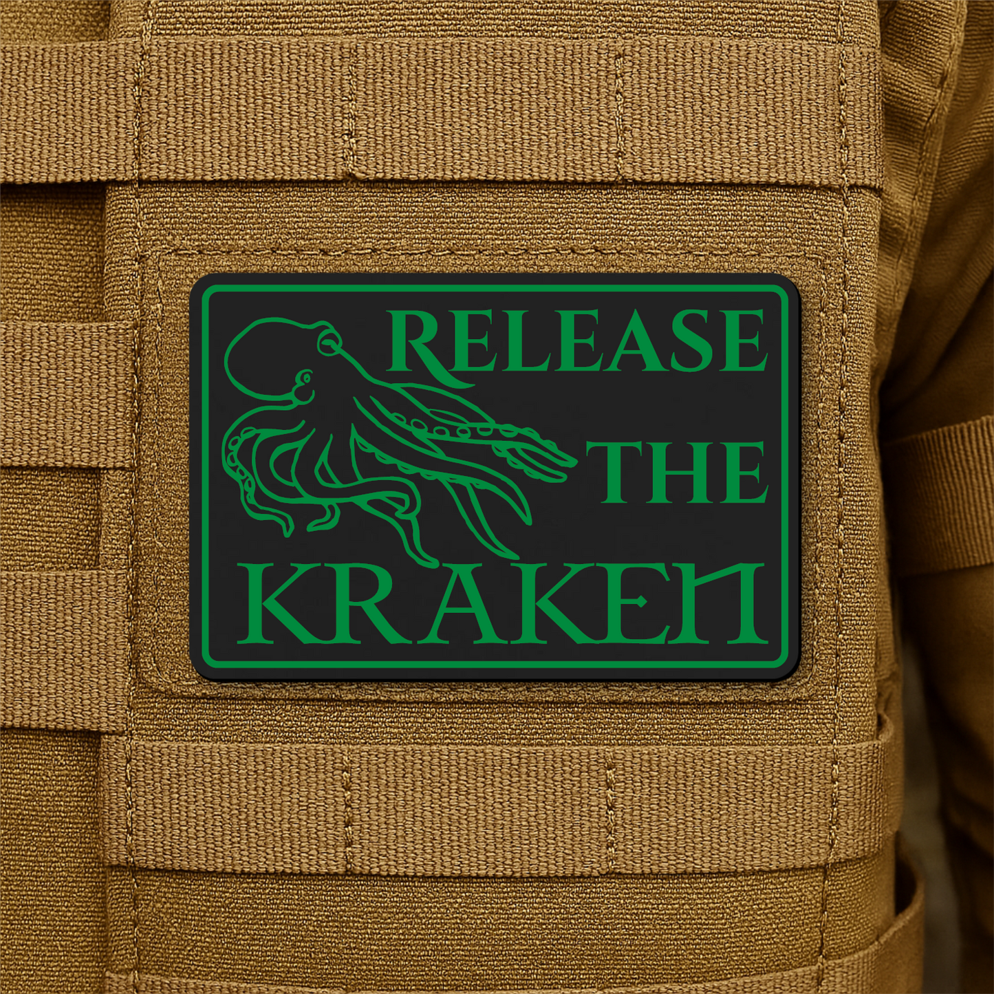 Release The Kraken Funny Nautical Morale Patch 2"x3" Hook & Loop | Made in USA