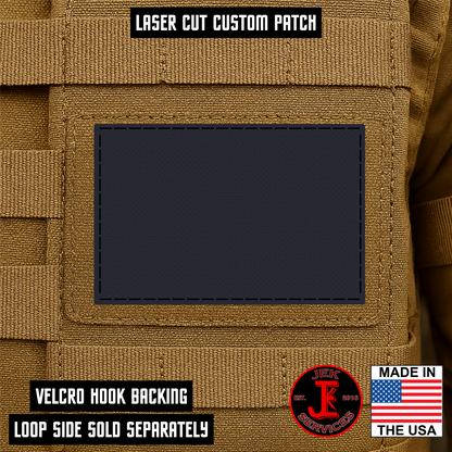 Laser Cut Reflective Morale Patches 2" x 3" - Custom Text Hook & Loop Gear Patch