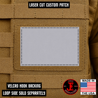 Laser Cut Reflective Morale Patches 2" x 3" - Custom Text Hook & Loop Gear Patch