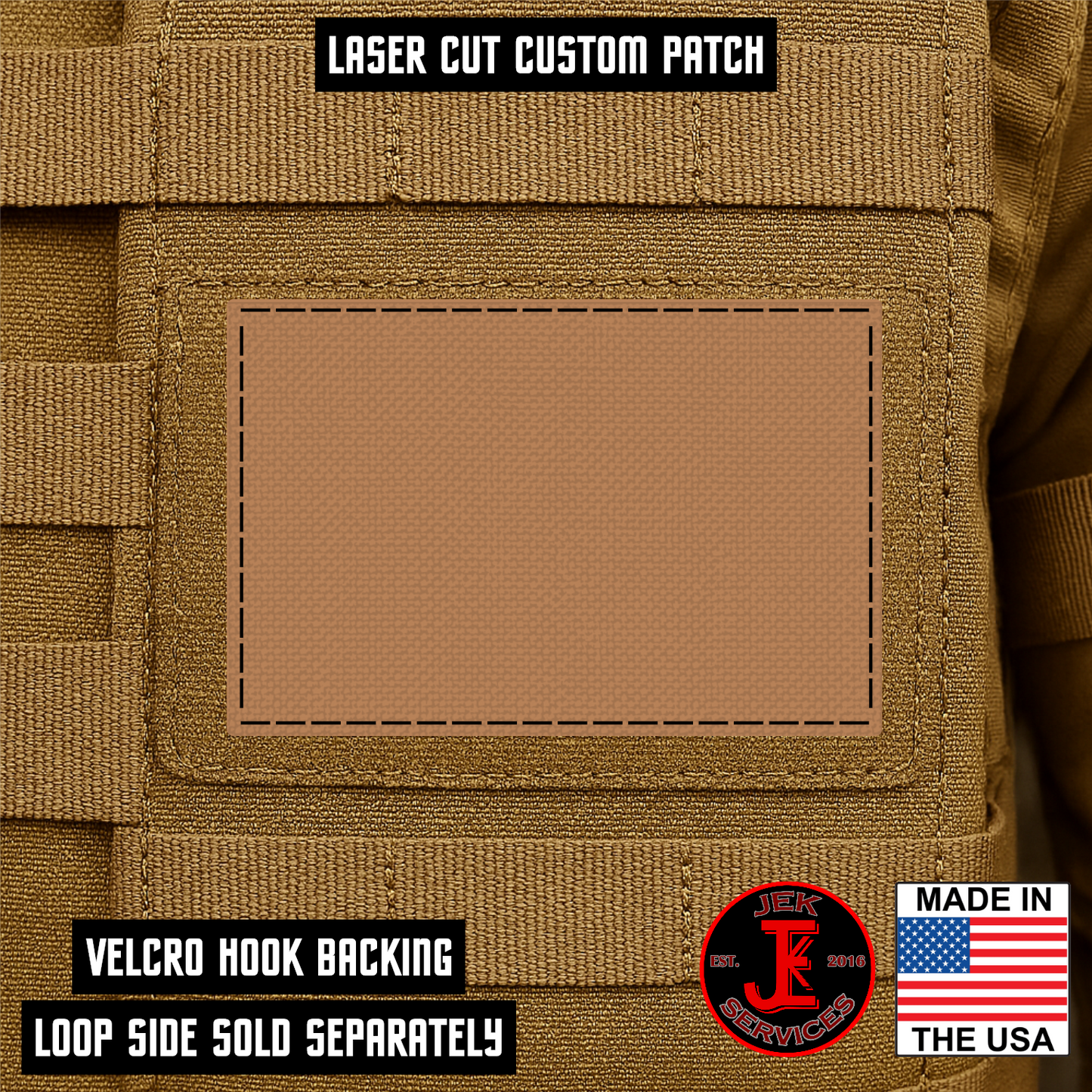 Laser Cut Reflective Morale Patches 2" x 3" - Custom Text Hook & Loop Gear Patch