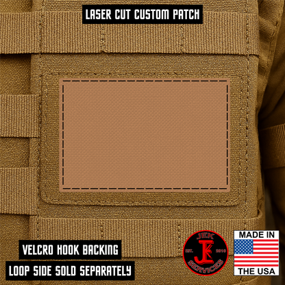 Laser Cut Reflective Morale Patches 2" x 3" - Custom Text Hook & Loop Gear Patch
