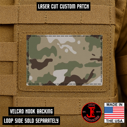 Laser Cut Reflective Morale Patches 2" x 3" - Custom Text Hook & Loop Gear Patch