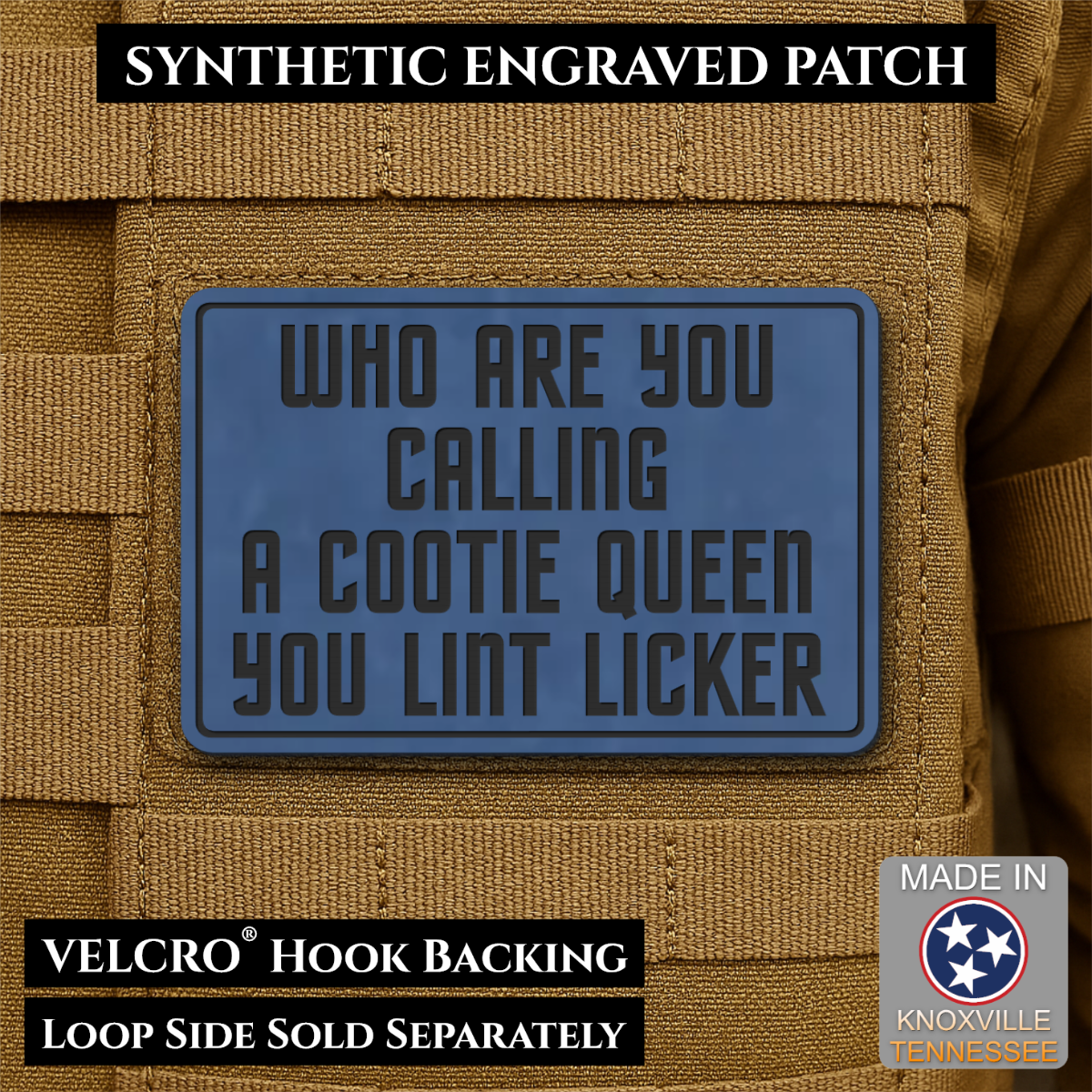 Lint Licker Funny Quote Morale Patch, 2x3" | Made in USA | VELCRO® Brand Hook Backing