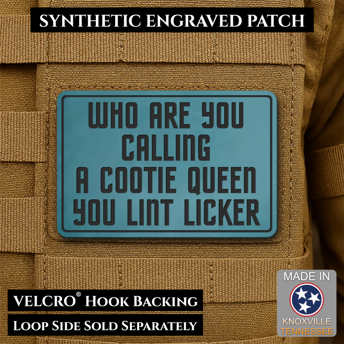 Lint Licker Funny Quote Morale Patch, 2x3" | Made in USA | VELCRO® Brand Hook Backing