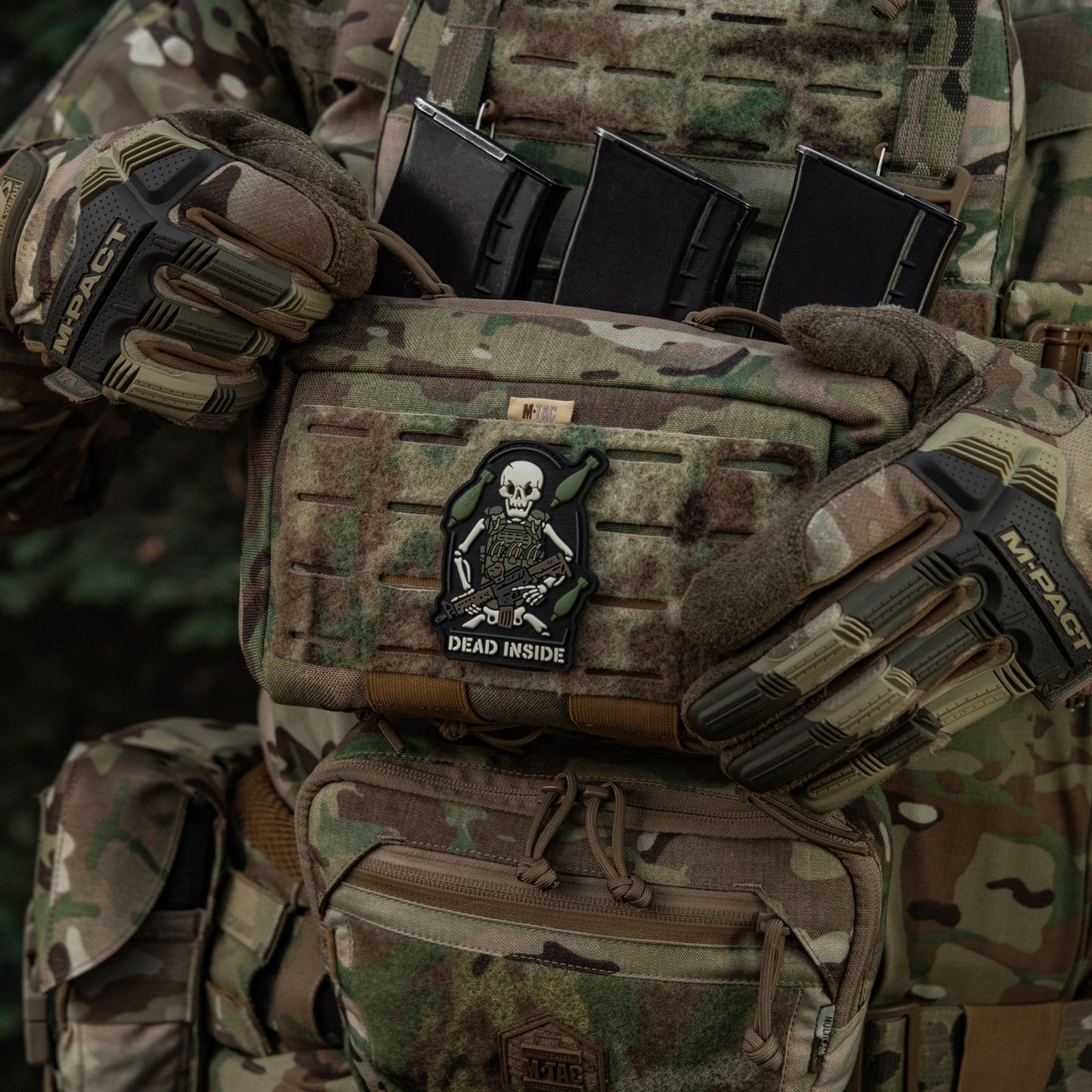 Dead Inside Skeleton PVC Morale Patch – Tactical Hook & Loop Backpack, Plate Carrier & Range Bag Patch