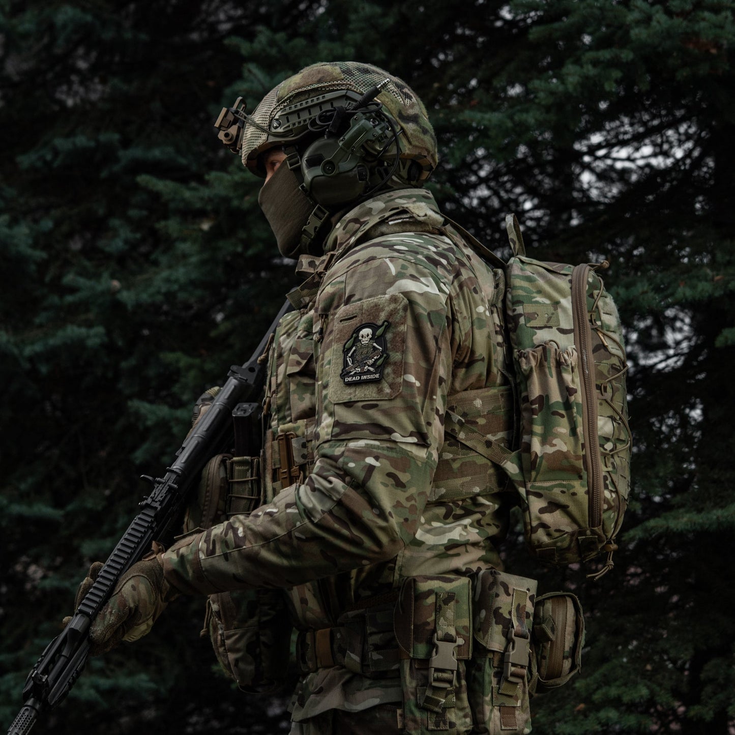 Dead Inside Skeleton PVC Morale Patch – Tactical Hook & Loop Backpack, Plate Carrier & Range Bag Patch