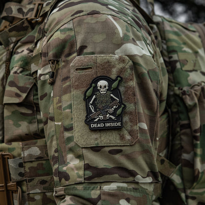 Dead Inside Skeleton PVC Morale Patch – Tactical Hook & Loop Backpack, Plate Carrier & Range Bag Patch