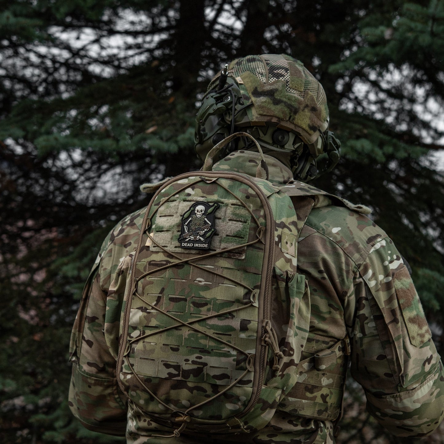 Dead Inside Skeleton PVC Morale Patch – Tactical Hook & Loop Backpack, Plate Carrier & Range Bag Patch