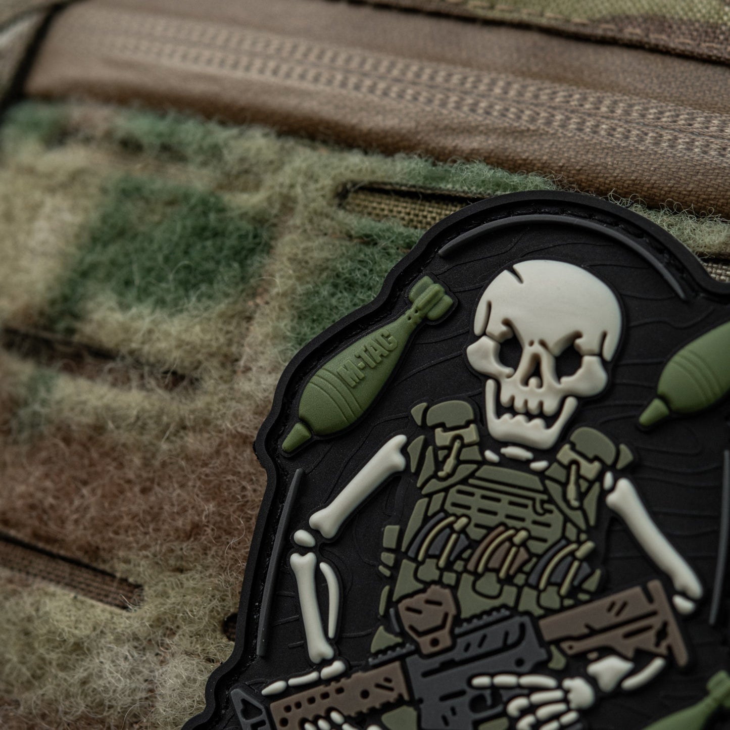 Dead Inside Skeleton PVC Morale Patch – Tactical Hook & Loop Backpack, Plate Carrier & Range Bag Patch