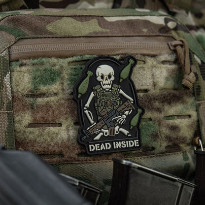 Dead Inside Skeleton PVC Morale Patch – Tactical Hook & Loop Backpack, Plate Carrier & Range Bag Patch