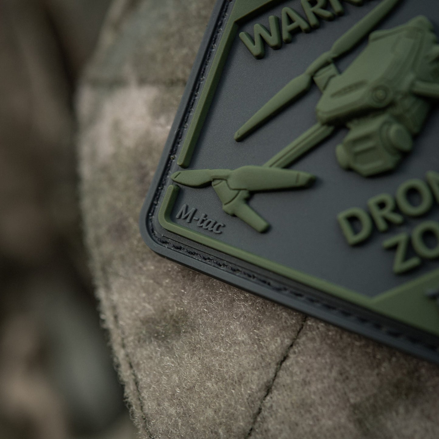 Warning Drones Zone PVC Morale Patch – M-Tac Tactical Hook & Loop Drone Operator Patch for Backpack, Plate Carrier & Range Bag
