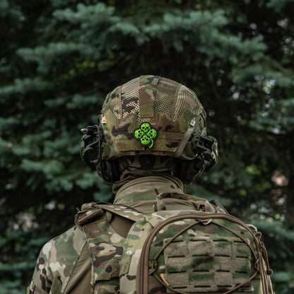 Lucky Skull Shamrock PVC Morale Patch – M-Tac Tactical Hook & Loop Clover Patch for Backpack, Plate Carrier & EDC Gear
