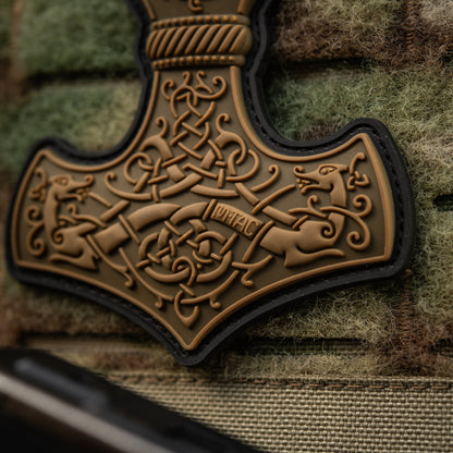 Mjölnir Thor's Hammer PVC Morale Patch – M-Tac Tactical Viking Hook & Loop Patch for Backpack, Plate Carrier & EDC
