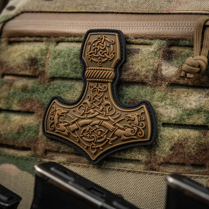 Mjölnir Thor's Hammer PVC Morale Patch – M-Tac Tactical Viking Hook & Loop Patch for Backpack, Plate Carrier & EDC
