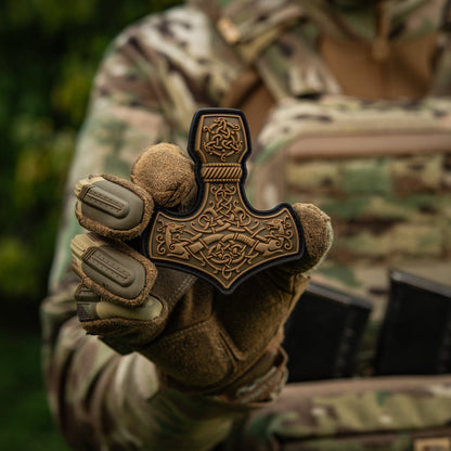 Mjölnir Thor's Hammer PVC Morale Patch – M-Tac Tactical Viking Hook & Loop Patch for Backpack, Plate Carrier & EDC