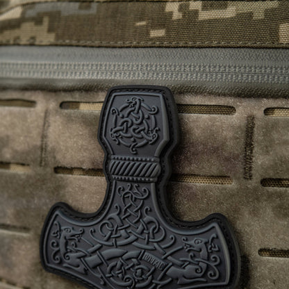 Mjölnir Thor's Hammer PVC Morale Patch – M-Tac Tactical Viking Hook & Loop Patch for Backpack, Plate Carrier & EDC
